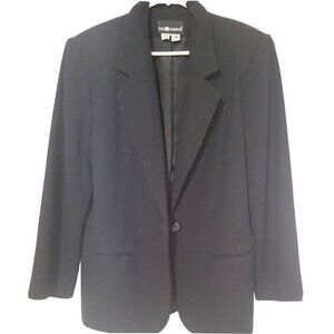Sag Harbor‎ black wool Long Sleeve Blazer Size 12 Women